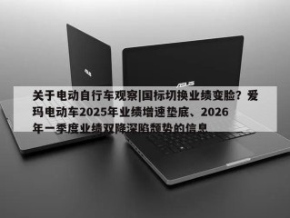 关于电动自行车观察|国标切换业绩变脸？爱玛电动车2025年业绩增速垫底、2026年一季度业绩双降深陷颓势的信息