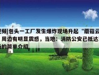 视频|包头一工厂发生爆炸现场升起“蘑菇云”周边有明显震感，当地：消防公安已抵达现场的简单介绍